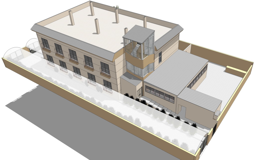 Simulación Estado Actual de la parcela y el edificio.