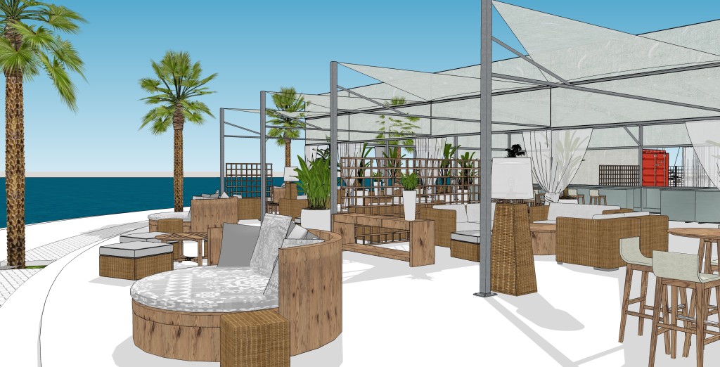 Simulación 3D: Mirador-Terraza del edificio reformado.