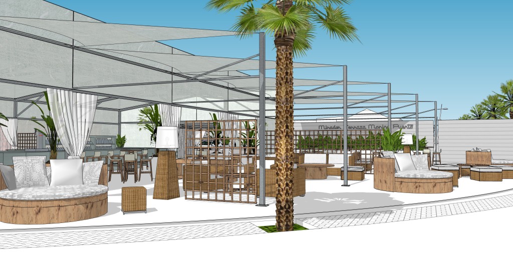 Simulación 3D: Mirador-Terraza del edificio reformado.