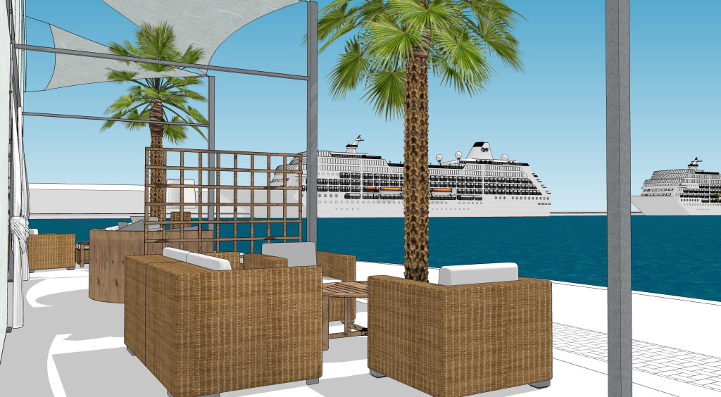 Simulación 3D: Mirador-Terraza del edificio reformado.